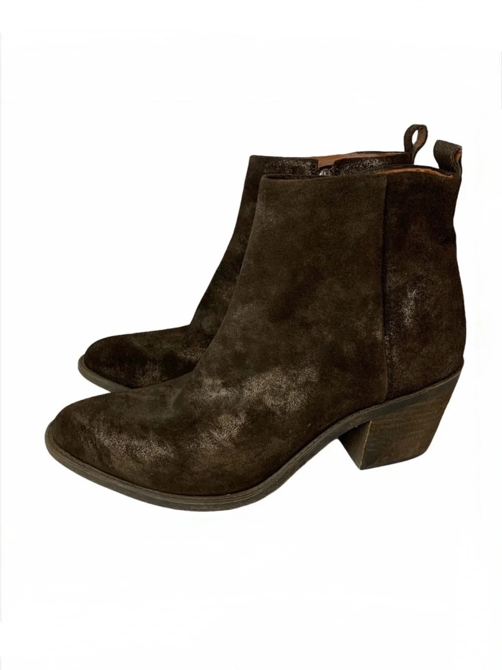 Lucky Brand Natania 9 medium bootie bracken suede zip moto western